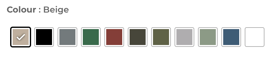 Color swatch selector with beige color selected