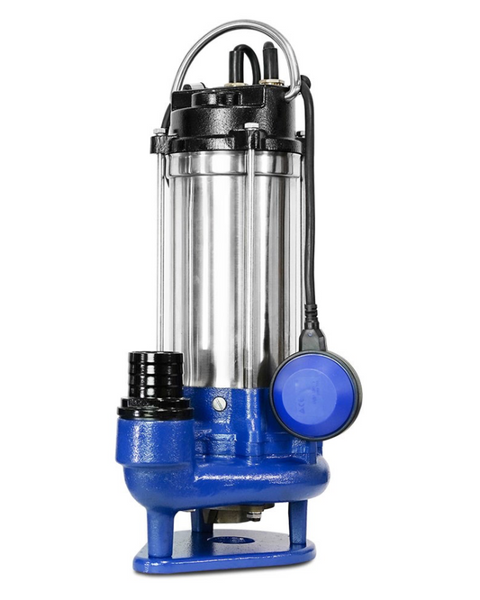 Bianco BIA-B120GS2 - Pump Pump Submersible Sewage with Float 341 L/Min 20m 1500W 240V with blue base on a white background