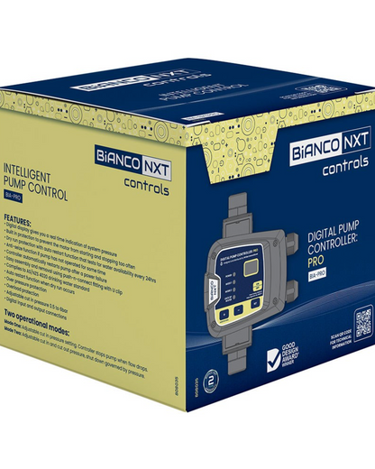 Box of Bianco NXT controls digital pump controller on a white background