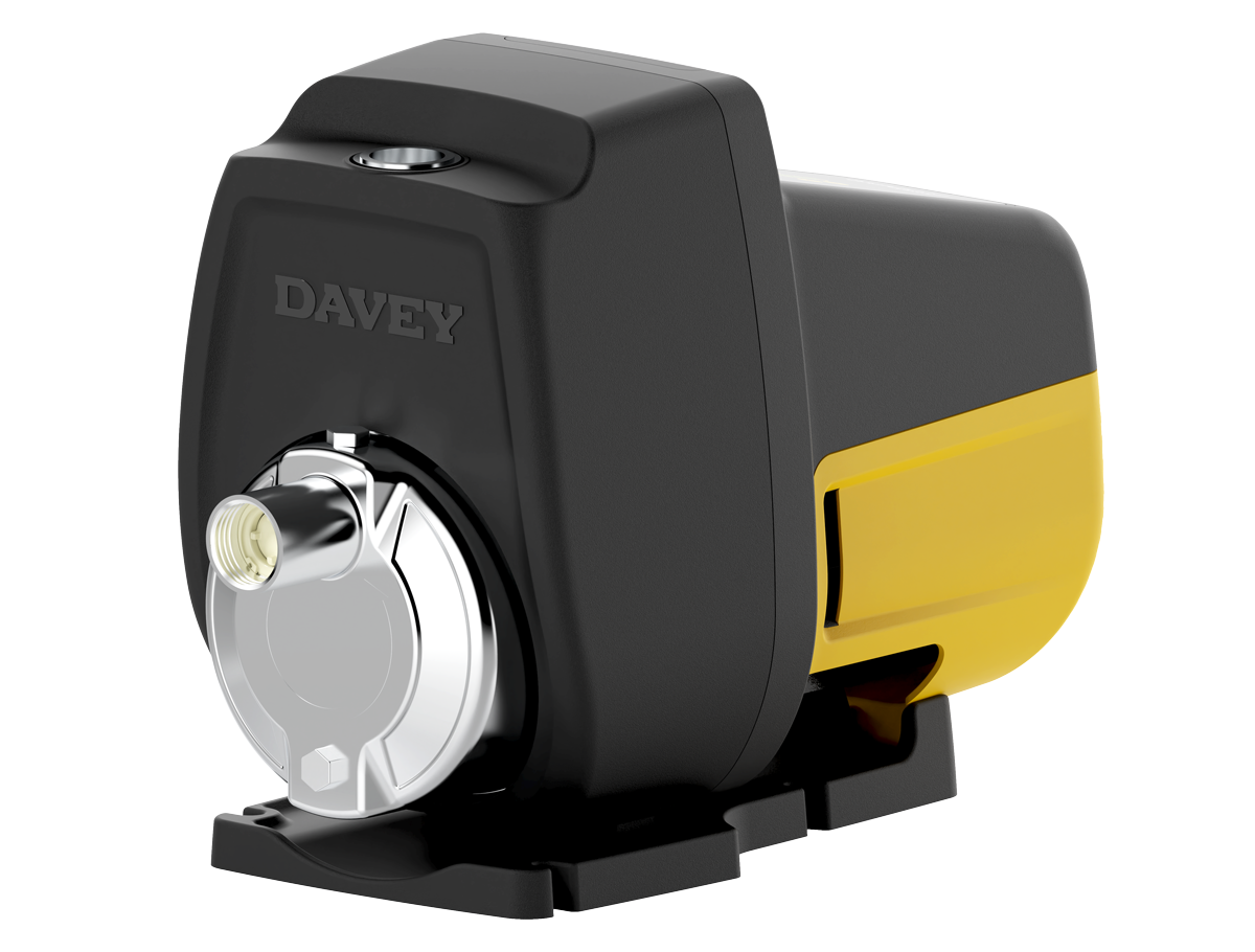 Black and yellow pump Davey Evodrive on a white background
