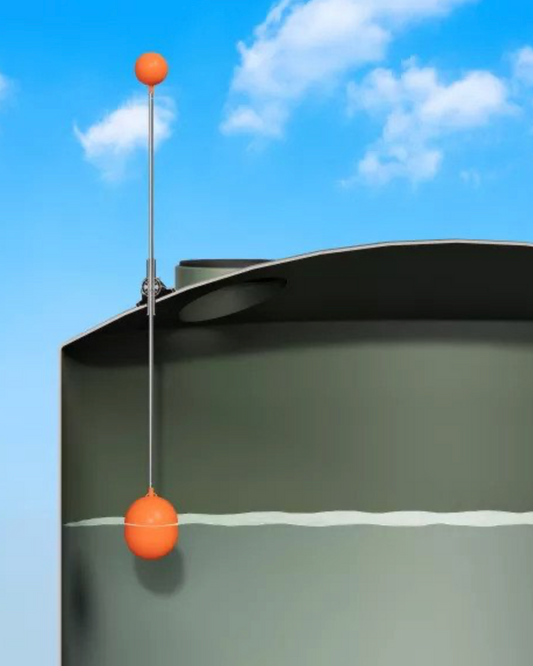 Long Reach Tank Gauge - Tank Level Indicator shown in tank