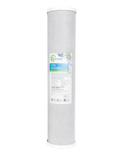 White Matrikx CTO filter with a label on a white background