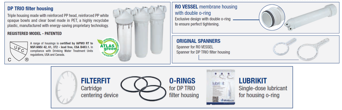 Oasis DP Underbench Reverse Osmosis 189 LPD Dimensions Information Chart