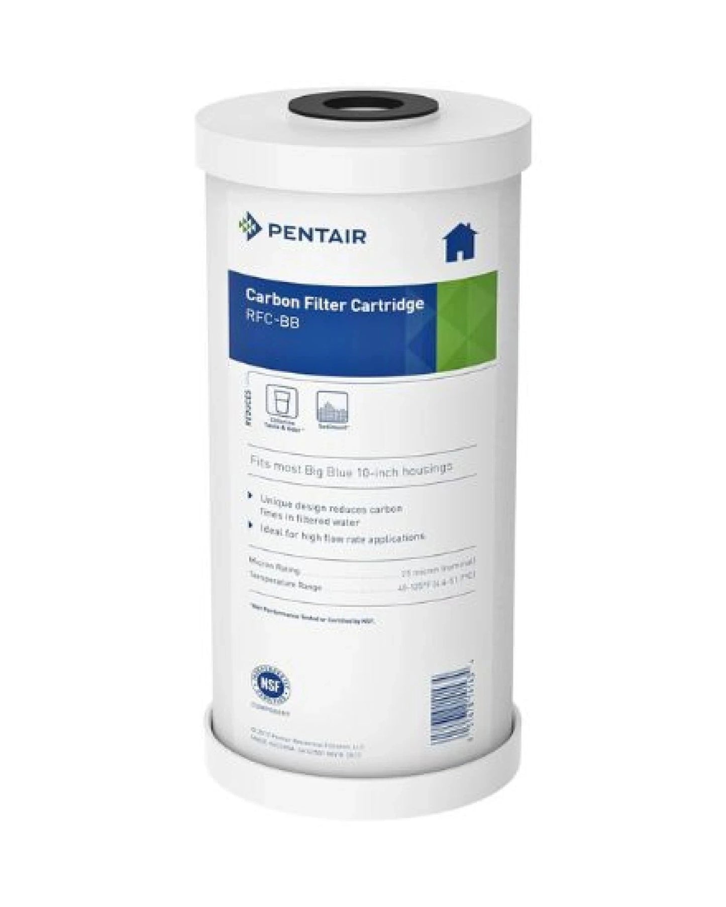 Pentair carbon filter cartridge on a white background