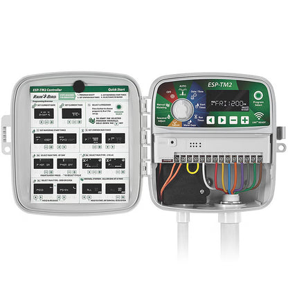 ESP-TM2 controller with open cover showing internal components on a white background