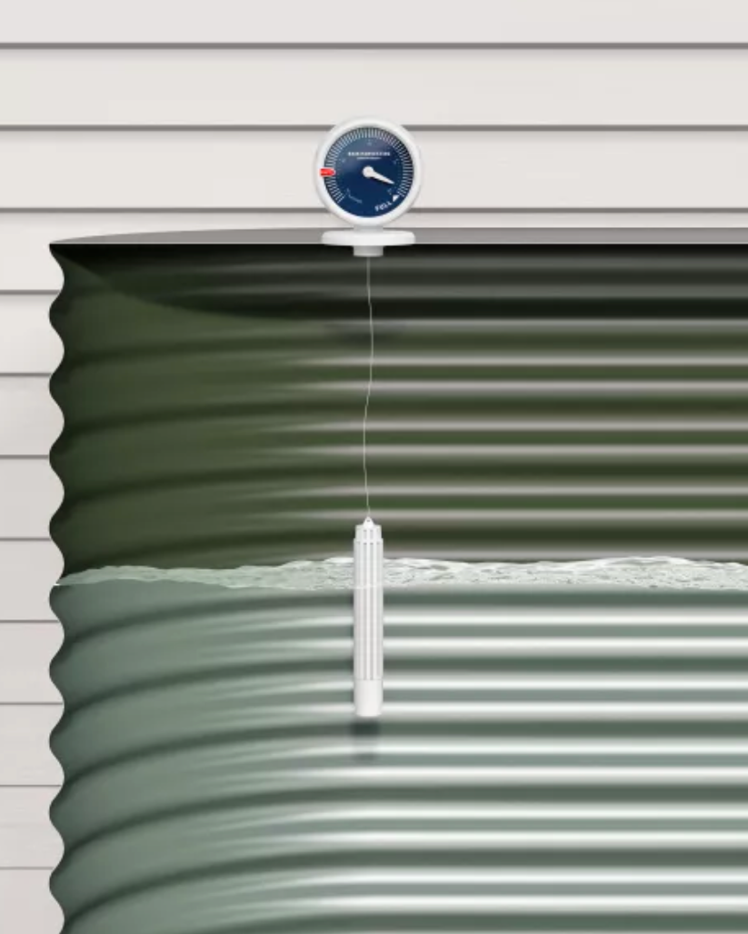 Tank Gauge Float (Bluetooth/Wi-Fi) on Tank Cut Away View